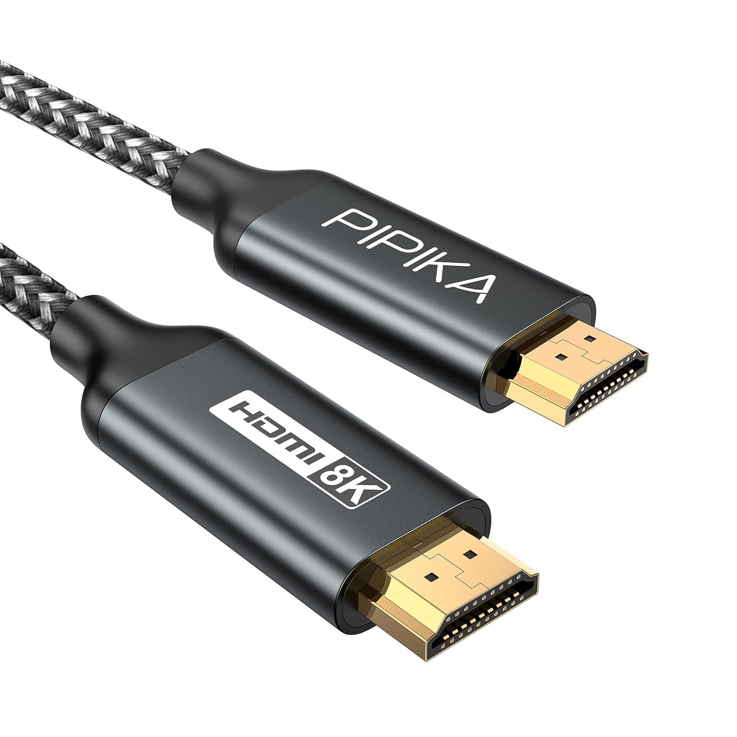 PIPIKA 1 méteres fonott ultra gyors HDMI kábel (8K @ 60Hz, 4K @ 120Hz) - Outlet24