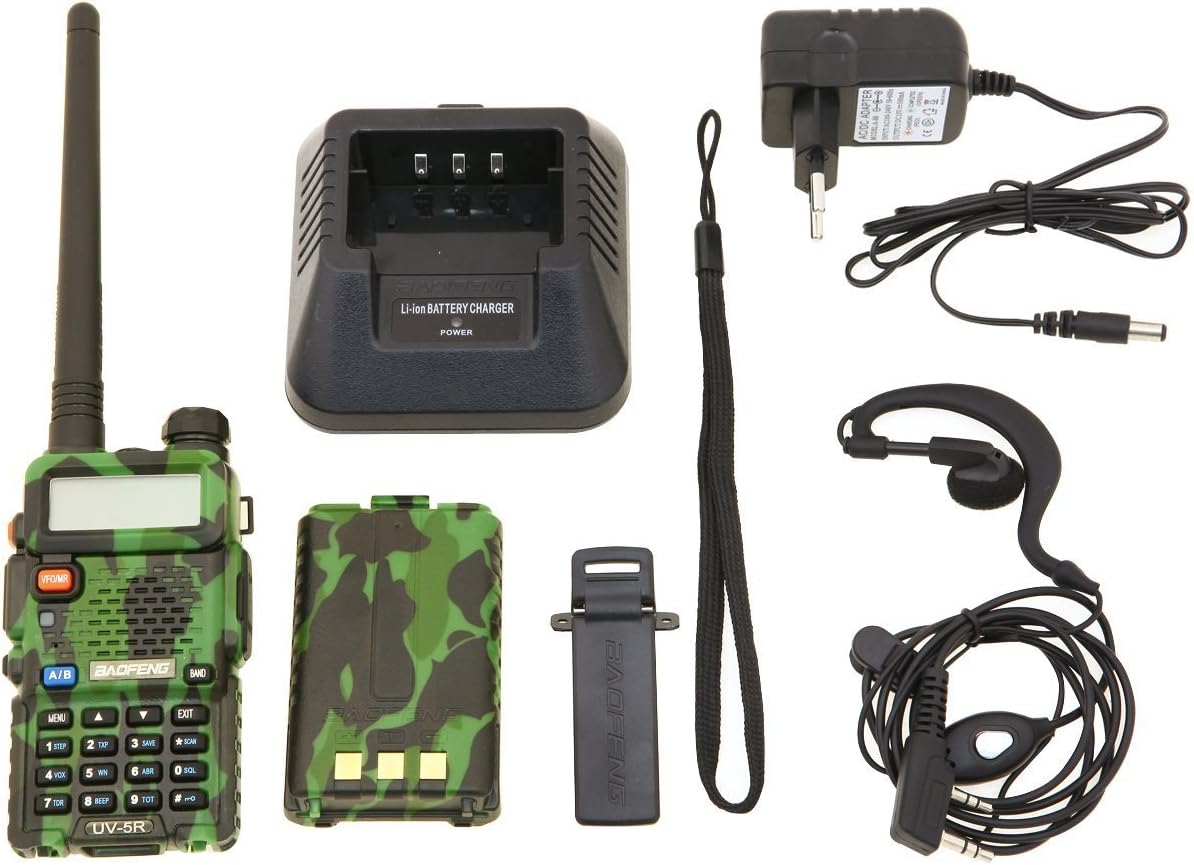 Baofeng UV-5R kézi adóvevő, zöld - Kétsávos walkie-talkie LCD kijelzővel és headsettel - Image 1