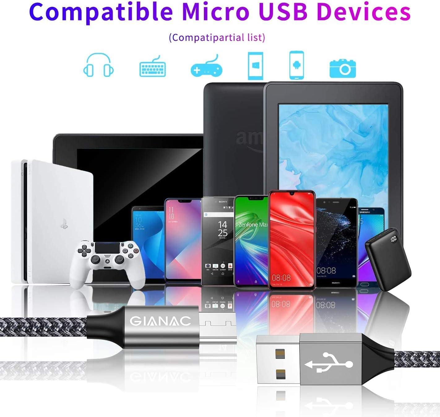 Gyors Töltésű Micro USB Kábel 4db - 0,5/1/2/3m - Outlet24