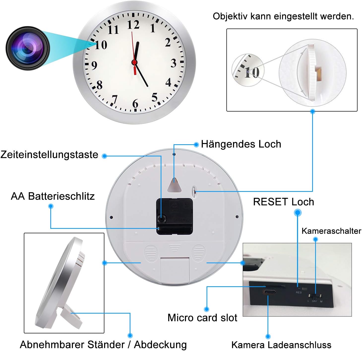 KAMREA HD1080P Mini Rejtett Kamera Mozgásérzékelővel Otthoni és Irodai Megfigyelésre - Image 7