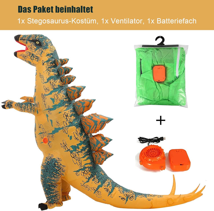 Felfújható Stegosaurus jelmez felnőtteknek - Vicces dinoszaurusz kosztüm Halloweenre - Image 9