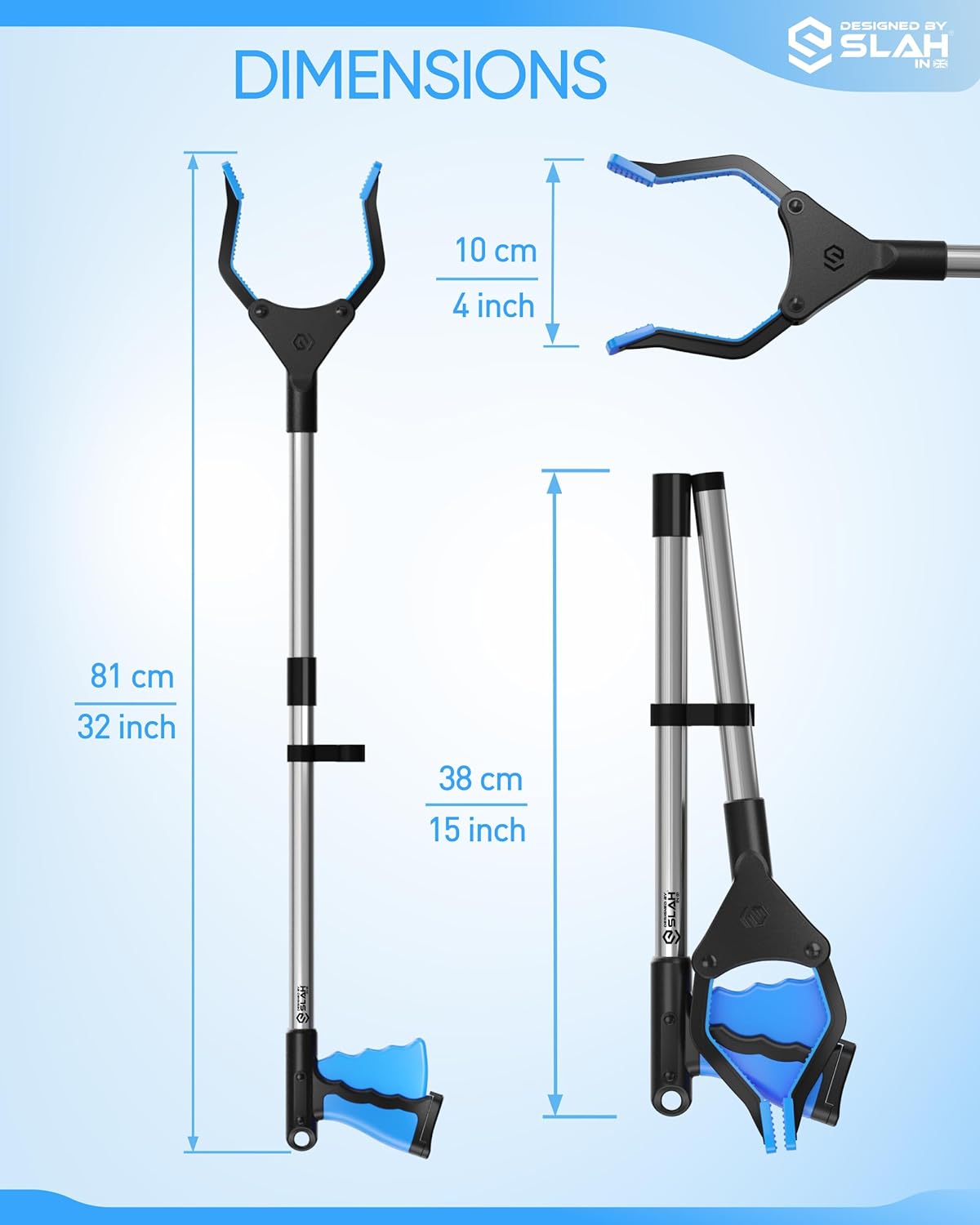 Forgatható alumínium szemétszedő csipesz 81 cm, időseknek és mozgáskorlátozottaknak - Image 2