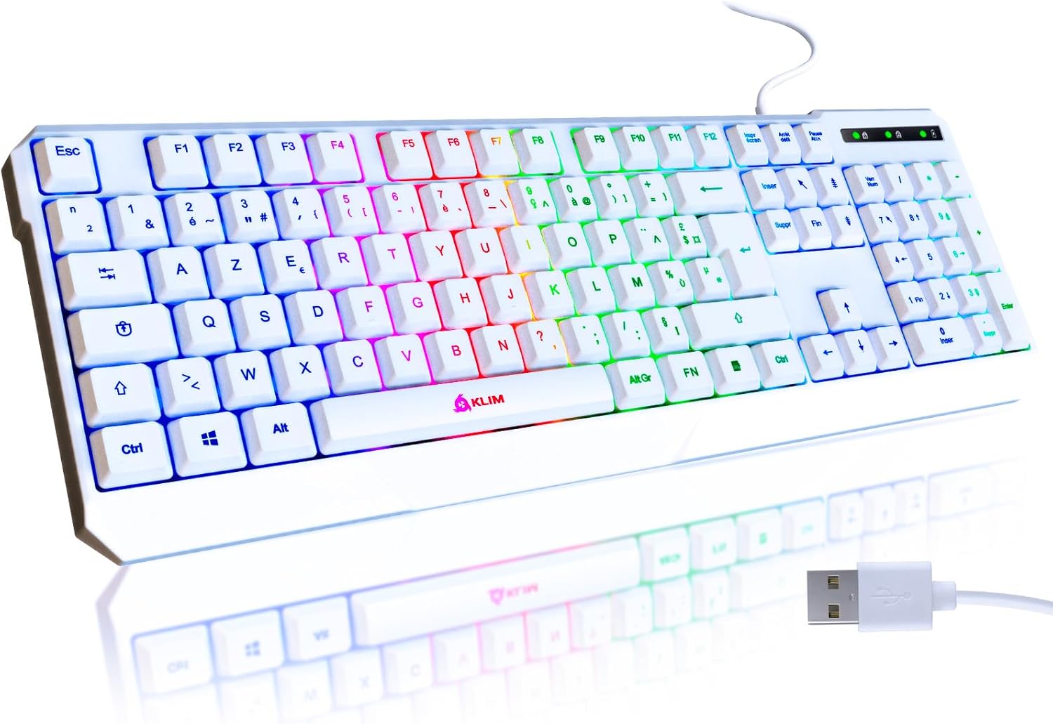 KLIM Chroma vezetékes AZERTY billentyűzet RGB háttérvilágítással - Image 1