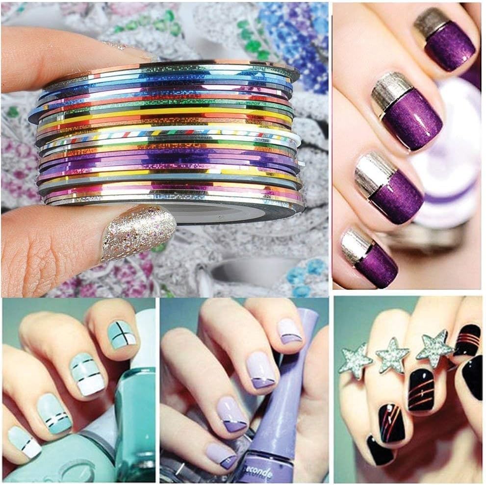 Színes körömdíszítő csíkok - HomeMall nail art szalagok - Image 6