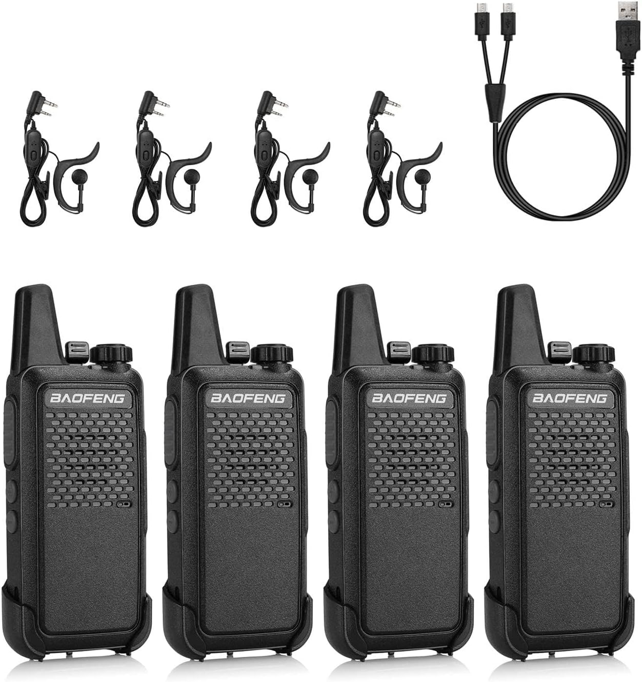 Baofeng GT-22 PMR 446 Walkie Talkie szett, 3km hatótáv, 16 csatorna, headsettel (4db) - Image 1