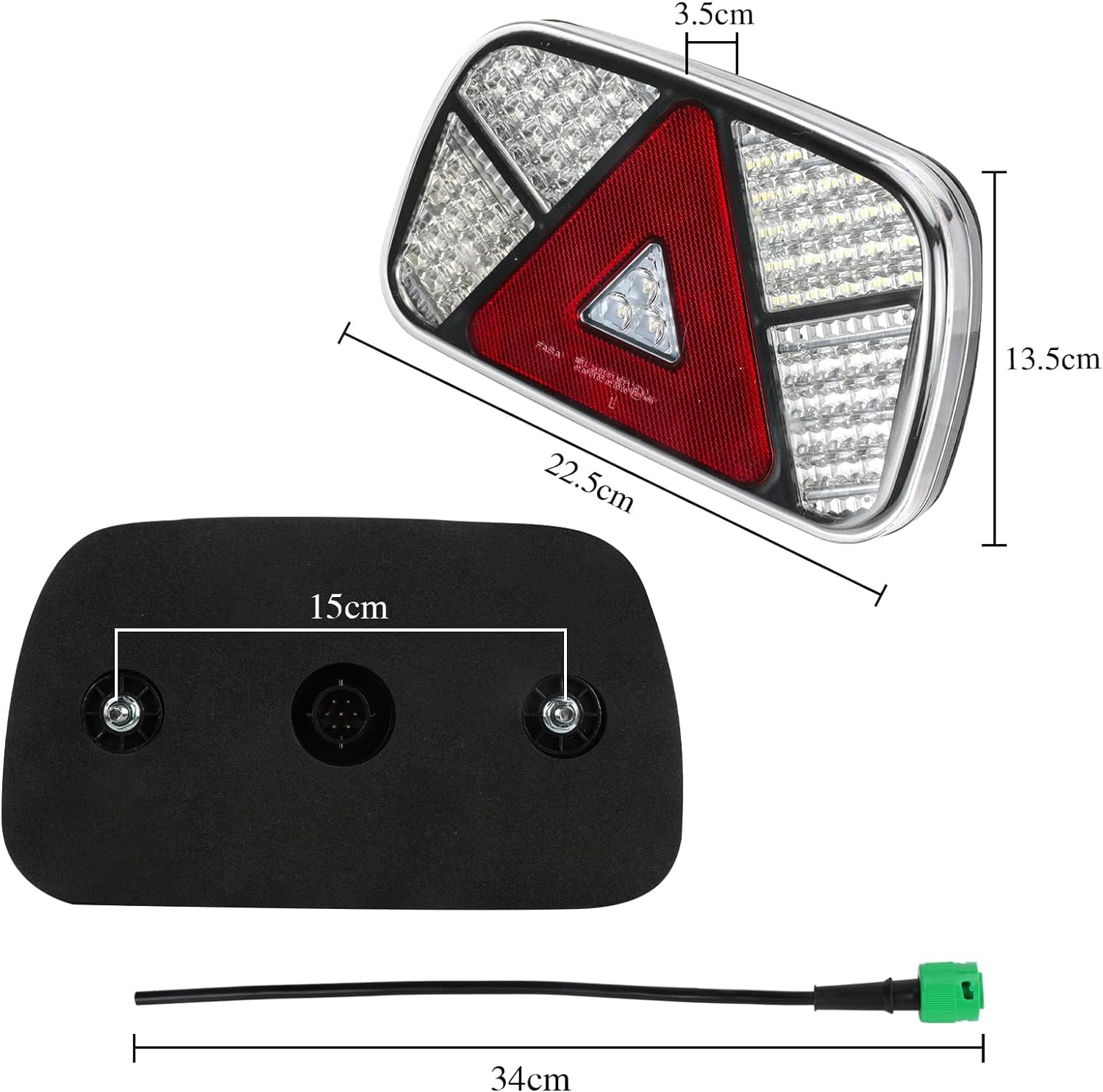 Yuanjoy LED teherautó hátsó lámpa szett, 6 pólusú, vízálló, E-jelzésű, 12-24V - Image 2