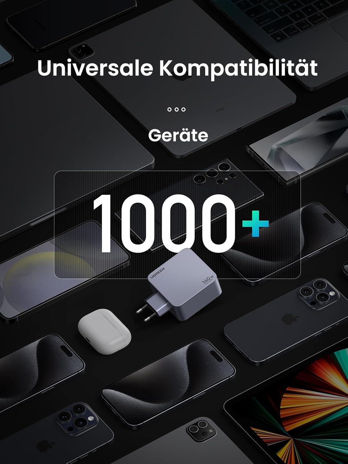 UGREEN Nexode Pro 160W GaN USB-C gyorstöltő 4 porttal MacBook, iPhone, Galaxy készülékekhez - Image 8