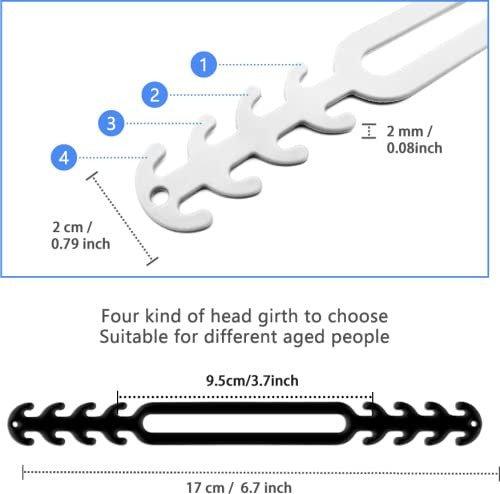 8 darabos maszk hosszabbító szett, állítható, csúszásgátló fülhorgokkal, nőknek és gyerekeknek (Fekete*4, Szürke*2, Fehér*2) - Outlet24