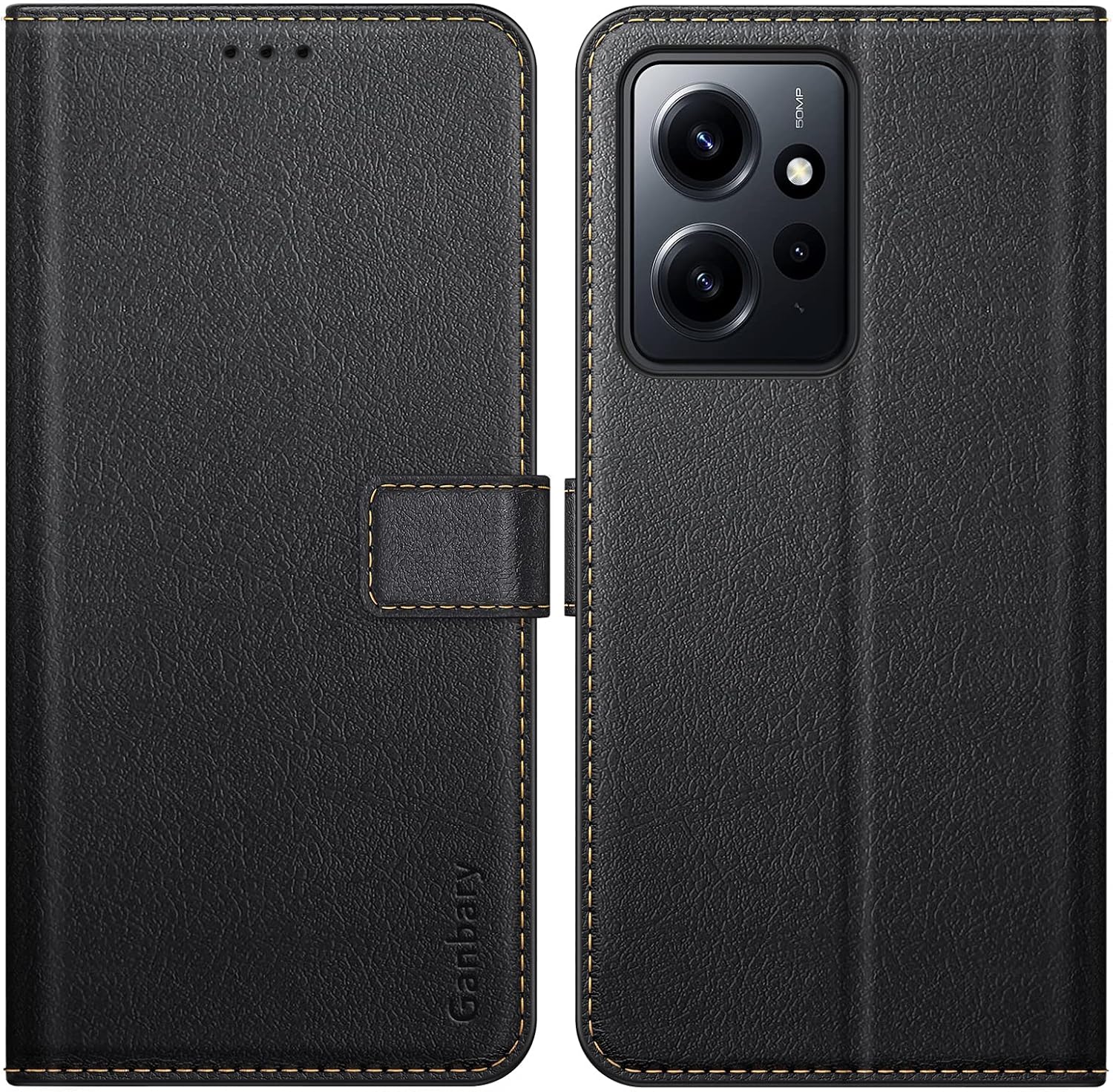 Xiaomi Redmi Note 12 4G Prémium Bőr Flip Tok - Kártyatartós, Mágneses, Állványos (Fekete) - Image 9