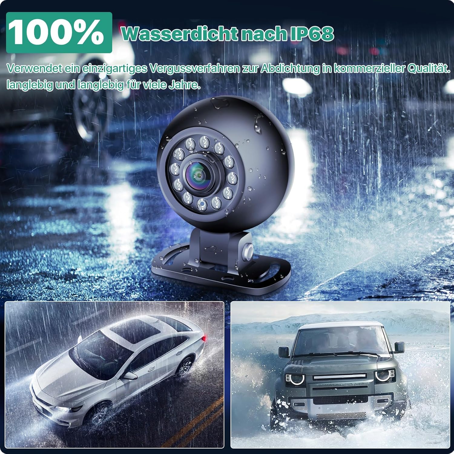 GreenAuto AHD 1080P Vízálló Éjjellátó Tolatókamera Lakóautókhoz és Teherautókhoz - Image 5