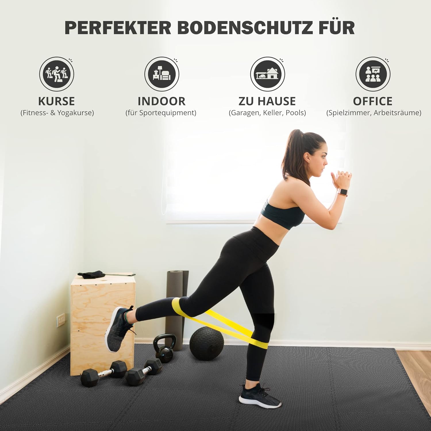 Puzzle rendszerű edzőszőnyeg szett - Fitnesz, jóga és tornagyakorlatok védőalátétje - Image 7