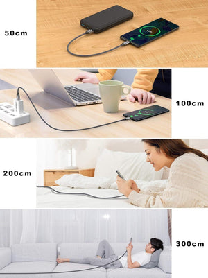 Gyors Töltésű Micro USB Kábel 4db - 0,5/1/2/3m - Outlet24