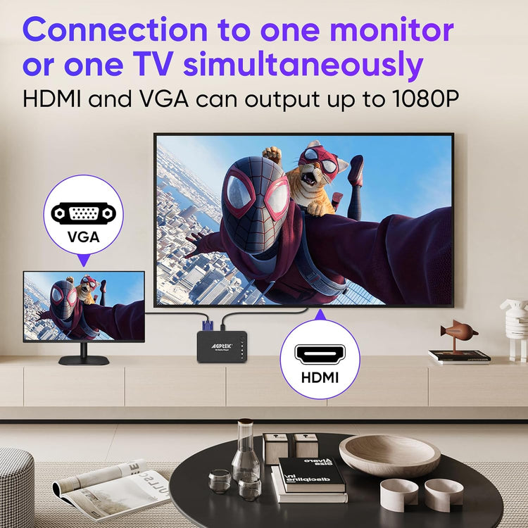 4K HDMI Médialejátszó TV-hez, 14TB HDD támogatással és távvezérlővel - Image 5