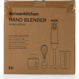 Bonsenkitchen Többfunkciós Kézi Turmixgép - 1000W, 20 Fokozat, Habverő, 500ml Aprító, 700ml Mérőpohár. Konyhai segéd: aprítás, keverés, pürésítés. - Image 9