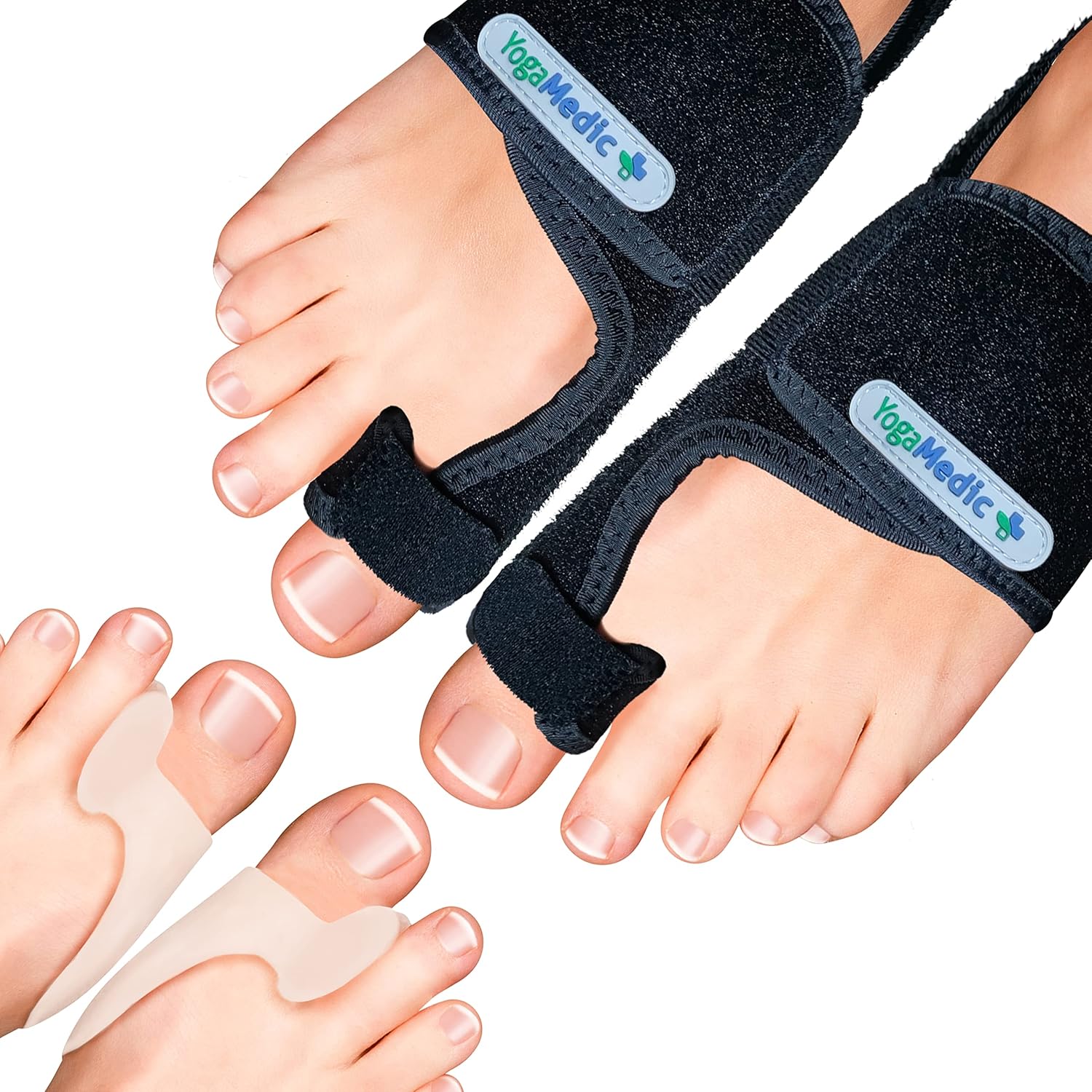 YOGAMEDIC Hallux Valgus korrekciós sín és lábujjelválasztó szett - Univerzális méret, BPA-mentes - Image 1