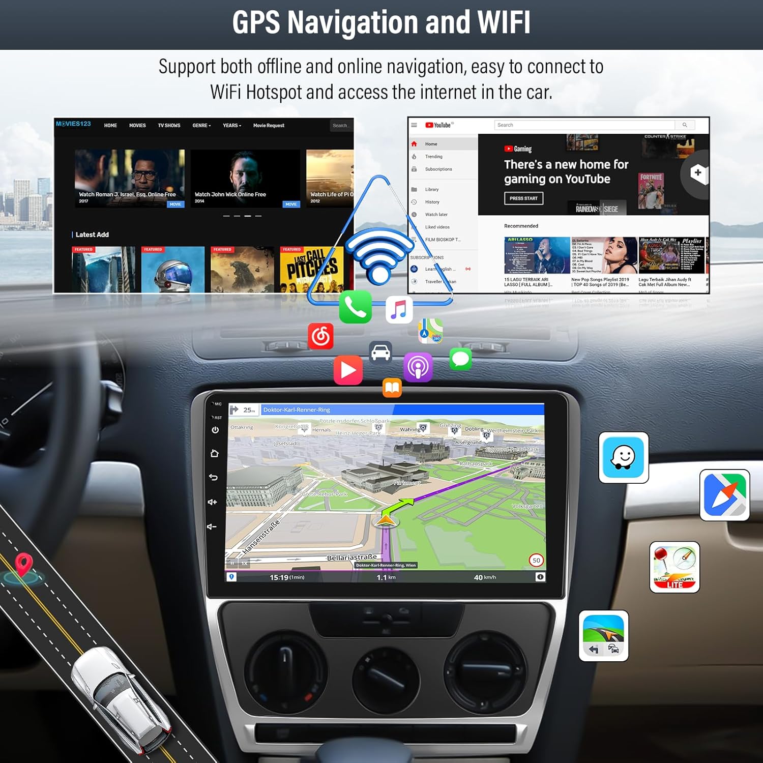 VW Skoda Octavia Android 13 autórádió 10,1" GPS, CarPlay, 2+64GB (2007-2013) - Image 3