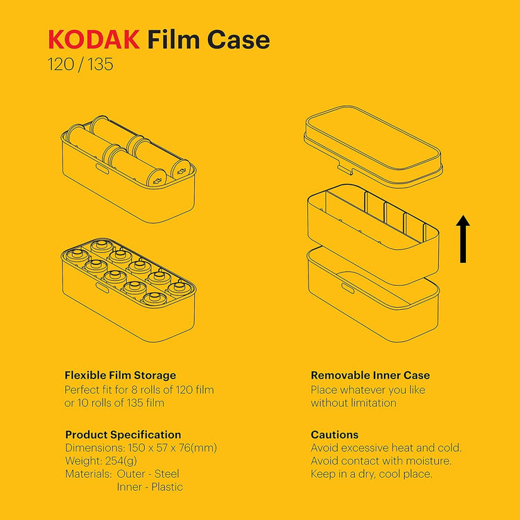 Kodak retro acél filmtároló doboz 120/135 tekercsekhez, fekete - Image 9