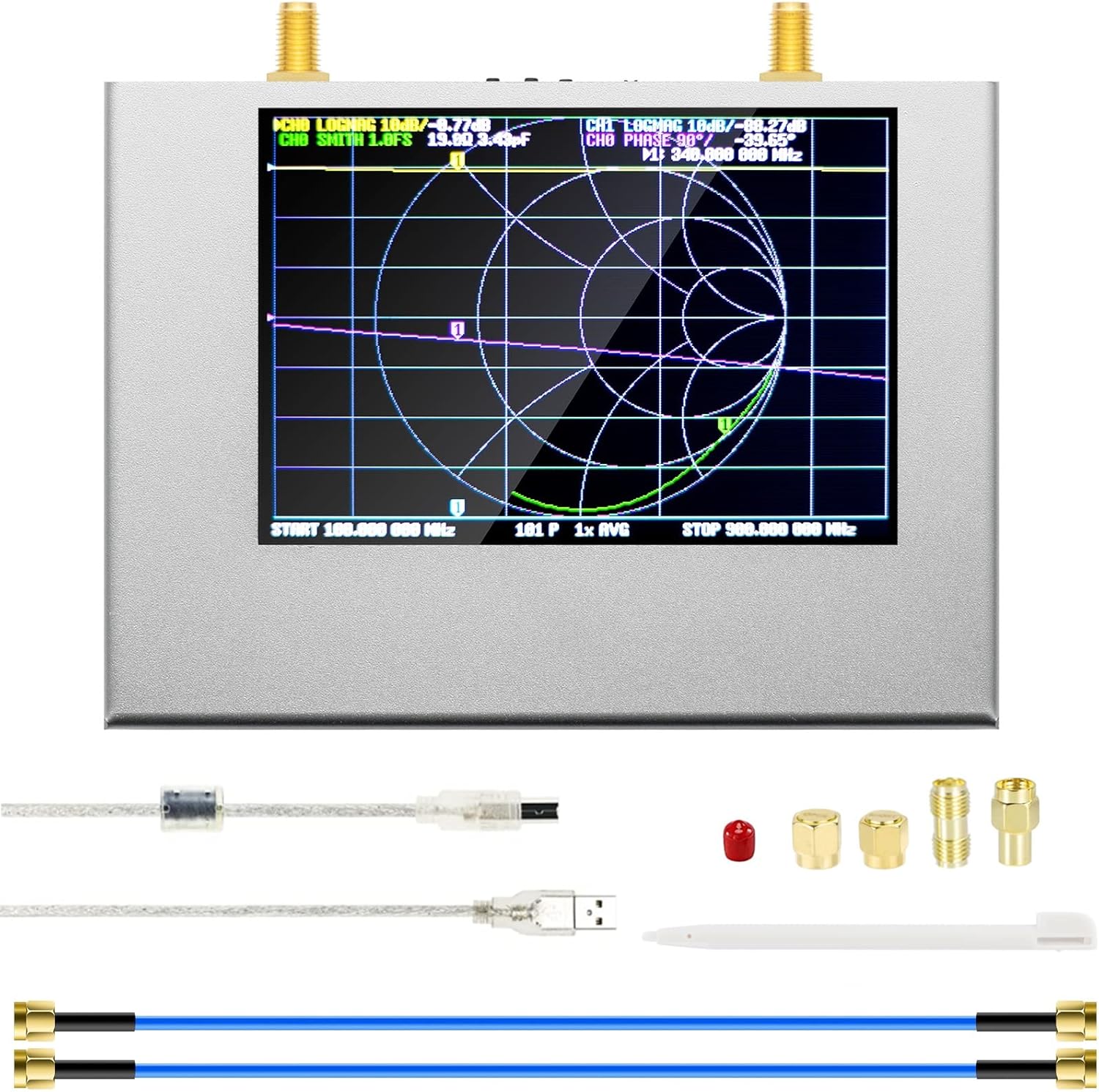 AURSINC NanoVNA V2 PLUS4 Vektoros hálózatelemző 4GHz-ig, 4" érintőképernyővel - Image 1