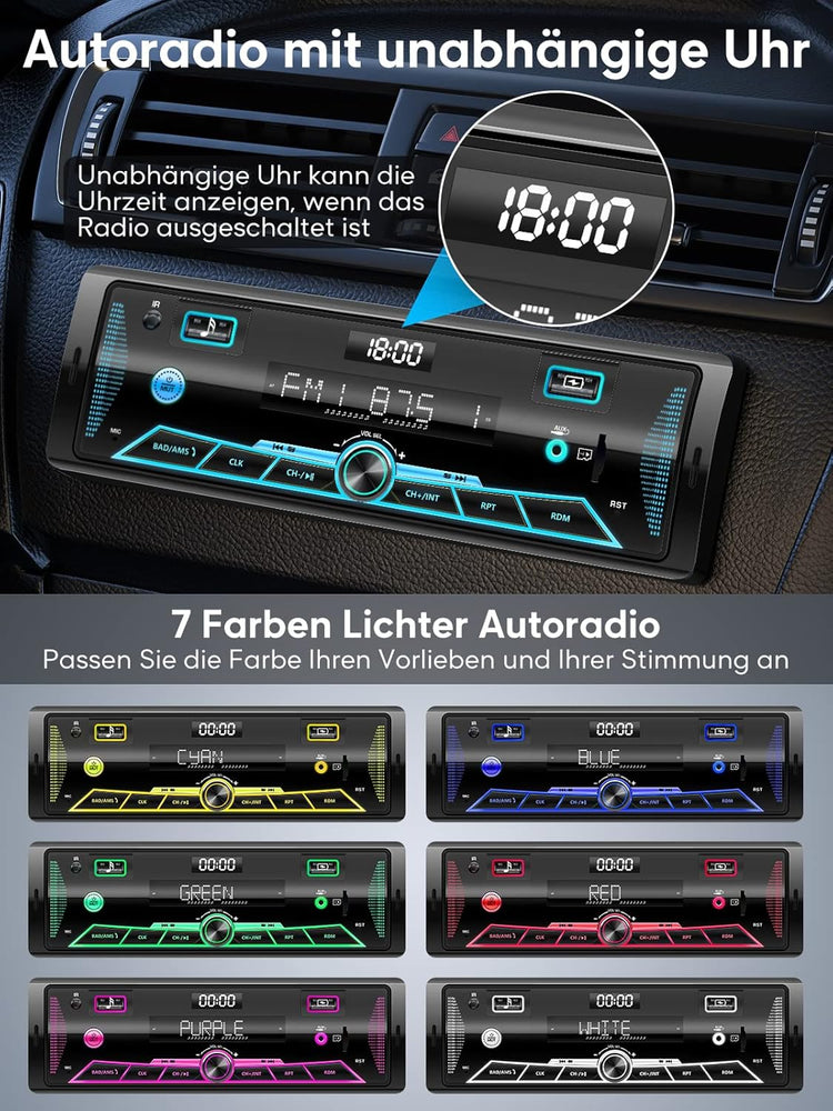 Pioneer Bluetooth autórádió 7 színű LCD kijelzővel, 4x65W, FM/AM/USB/AUX - Image 3