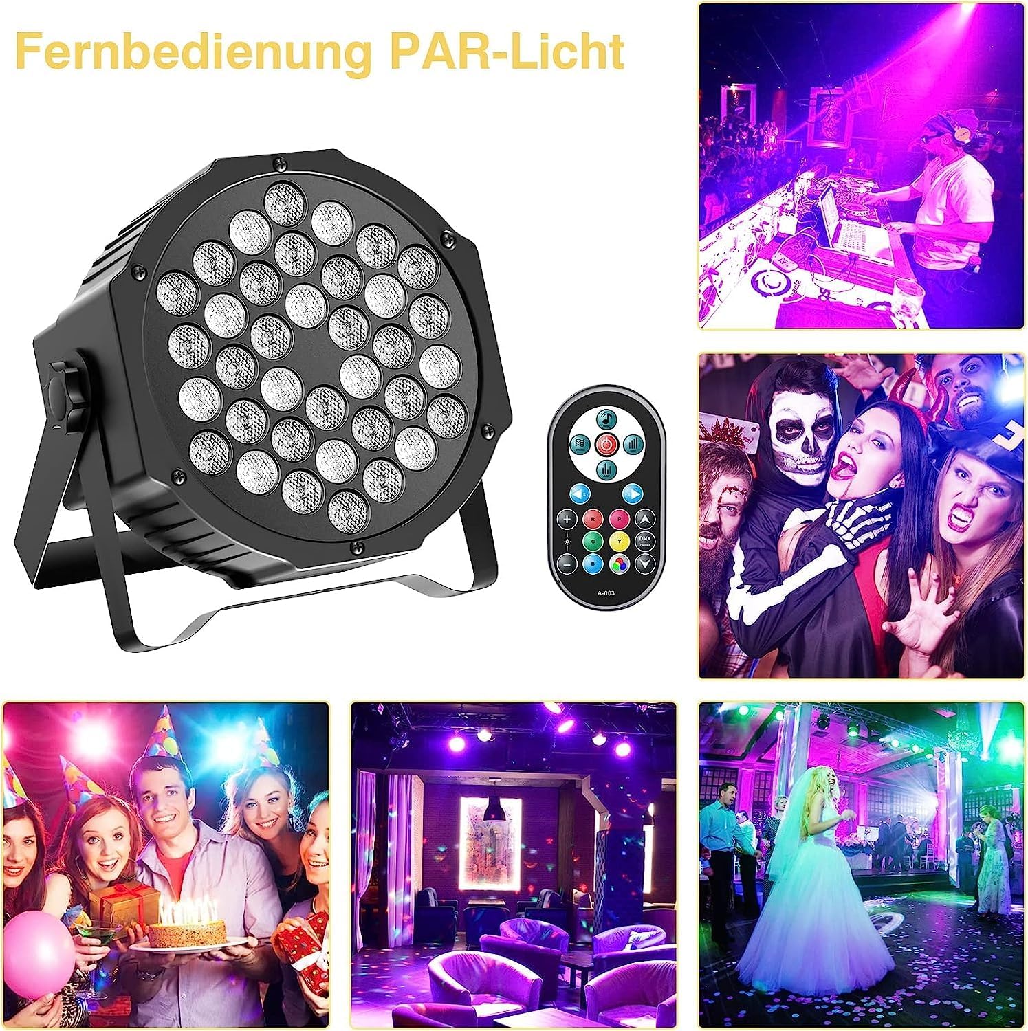 U`King RGB LED Par Reflektor - 36 LED-es DMX512 Színpadi Fény Távirányítóval - Image 5