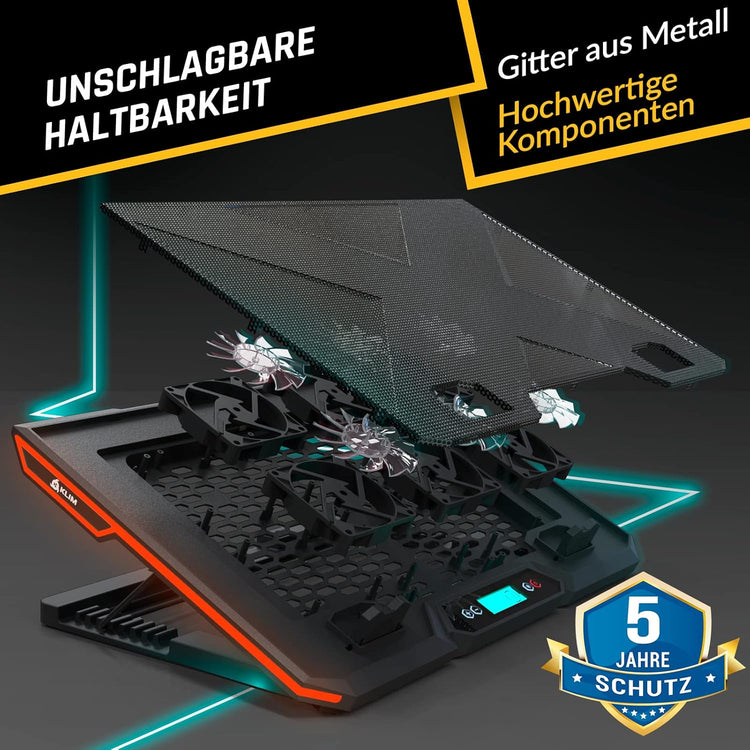 KLIM Glacier 6 ventilátoros RGB laptop hűtő 11-17" - Gaming PC/Mac/PS4/Xbox - Image 5