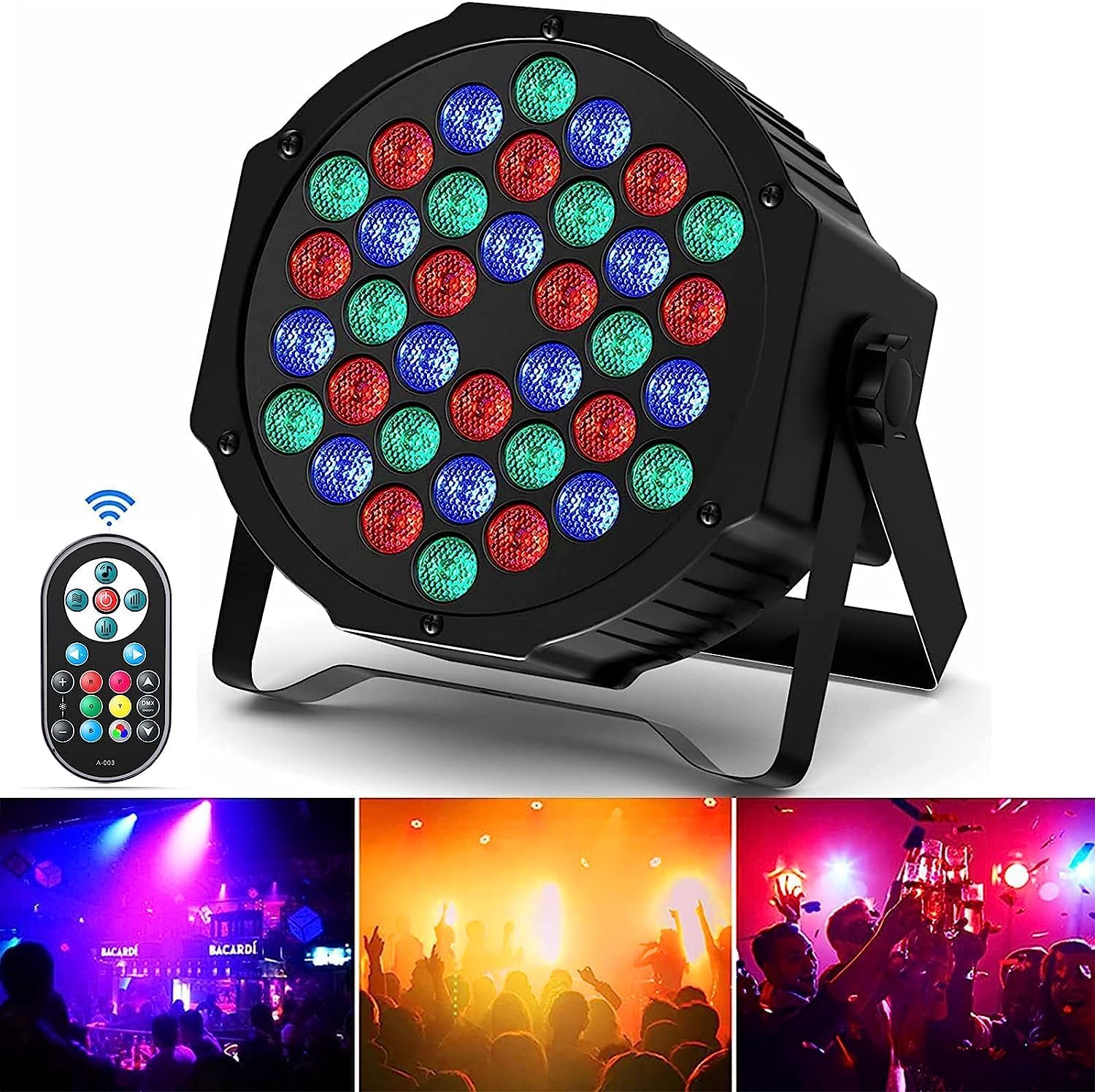 U`King RGB LED Par Reflektor - 36 LED-es DMX512 Színpadi Fény Távirányítóval - Image 1