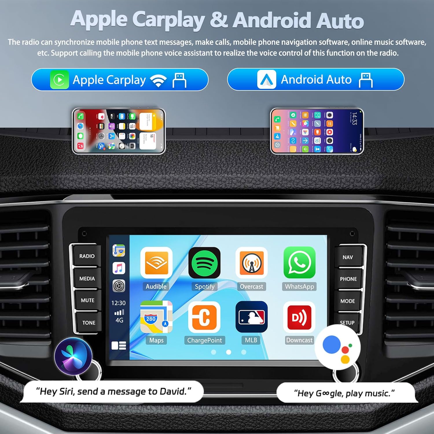 VW Golf, Polo, Passat Android 13 autórádió 7" érintőképernyővel, CarPlay, GPS, kamerával - Image 2