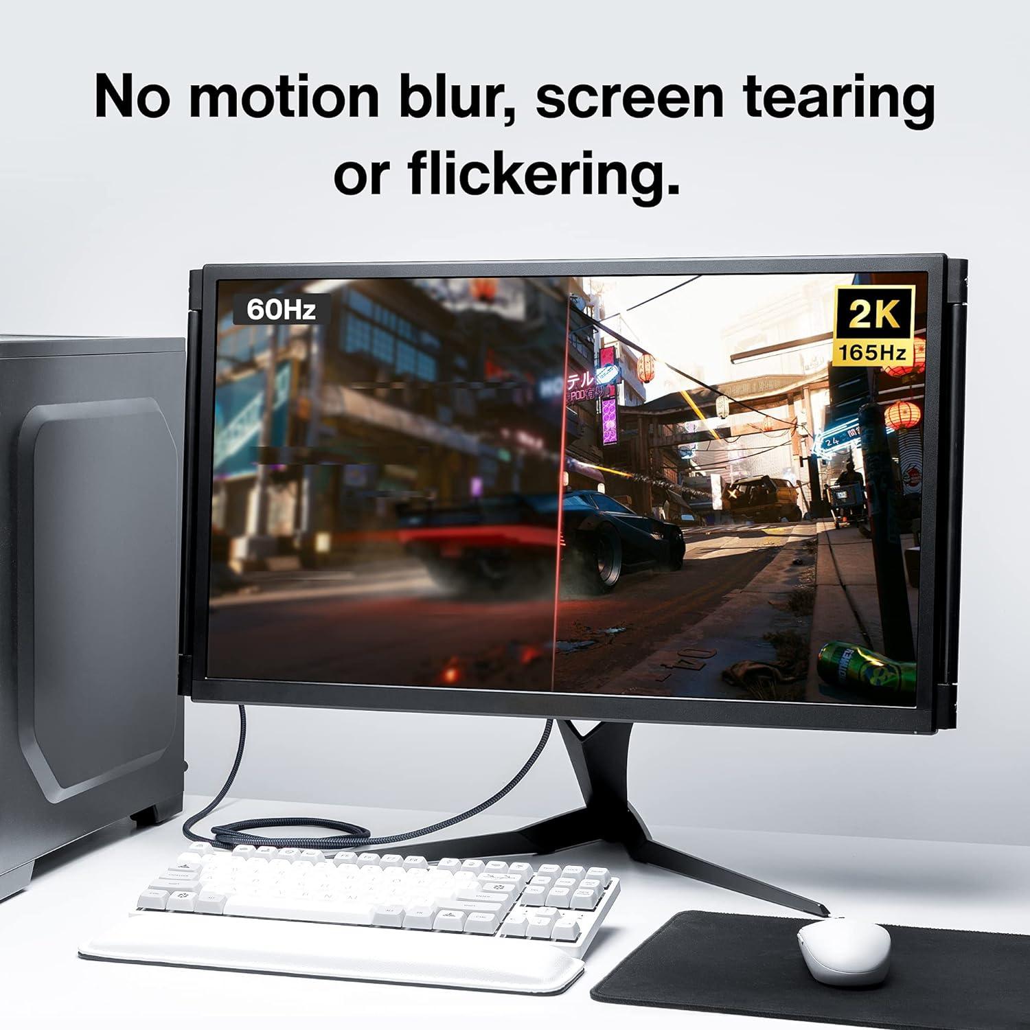 IVANKY 4K DisplayPort Kábel - 1M, Szürke, FreeSync/G-Sync, 144Hz Gaming Monitorhoz - Outlet24