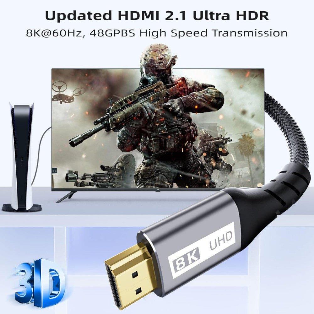 8K HDMI 2.1 Kábel 1M 48Gbps Ultra High Speed HDMI Kábel, Dynamic HDR, eARC, Dolby - Outlet24