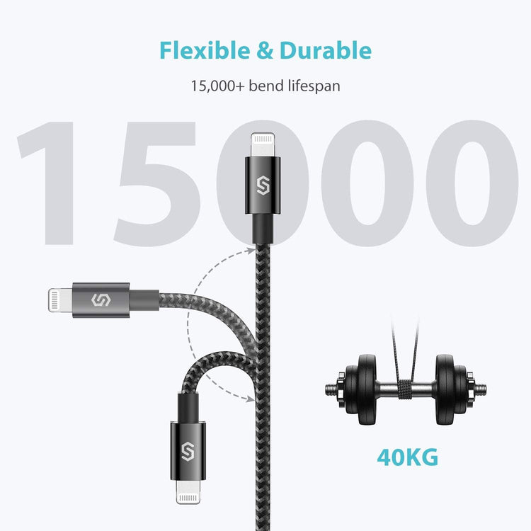 USB C - Lightning Kábel, Apple MFi Tanúsítvánnyal, Gyors Töltés iPhone 13/12/11 Pro/X/XS/XR / 8 Plus/AirPods Pro-hoz, Fekete - Outlet24