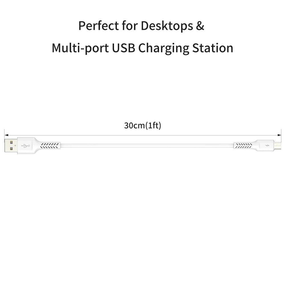 PEAKLIFT Mikro USB kábel 5db 30cm - Fehér - Outlet24