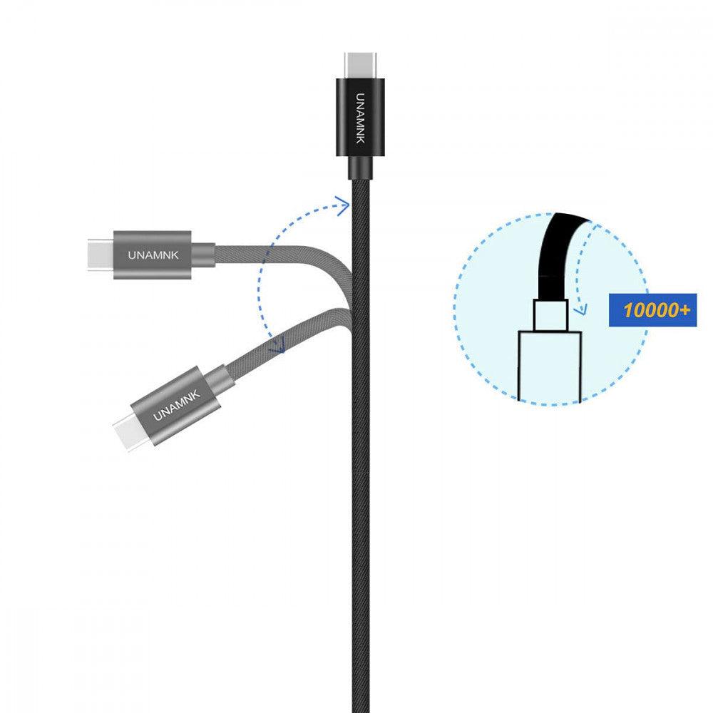 UNAMNK 3 Csomag USB Type C Gyors Töltő és Adatátviteli Kábel, Samsung, Huawei, Sony, OnePlus Kompatibilis (Fekete) - Outlet24