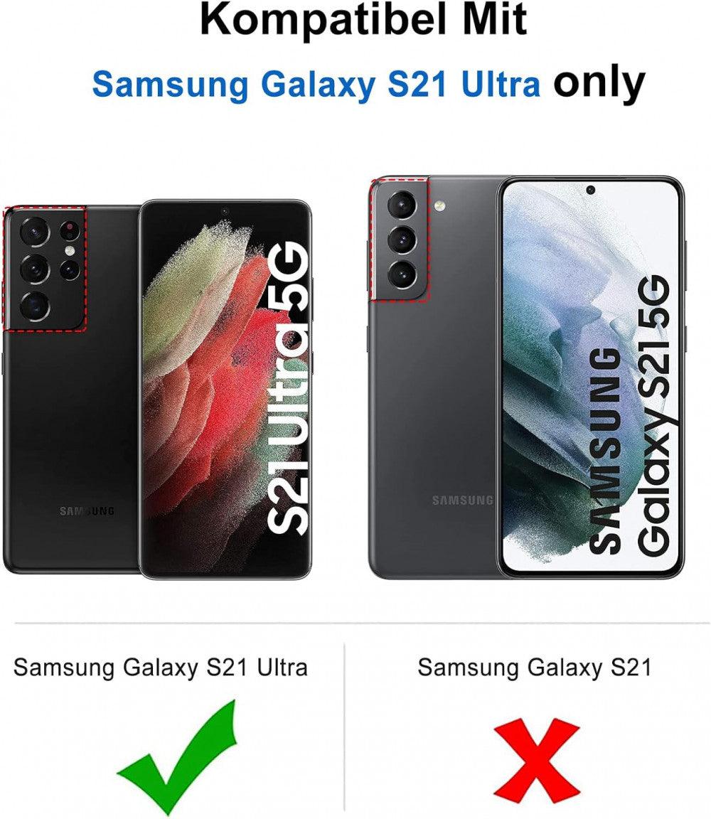 Samsung Galaxy S21 Ultra Kompatibilis Védelmi Tok, Matt Fekete TPU, Csúszásmentes, Ütésálló - Outlet24