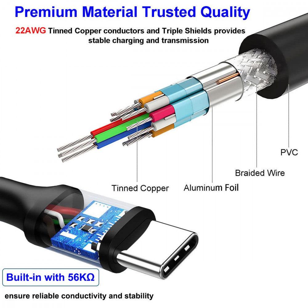 UNIDOPRO USB 3.0 - Type C Gyors töltő kábel, kompatibilis Samsung, Huawei, Pixel, Sony Xperia és OnePlus készülékekkel (3M) - Outlet24