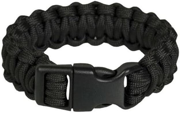 Paracord Túlélő Karkötő, 24,5 cm hosszú 2,2 cm széles, Fekete - Outlet24