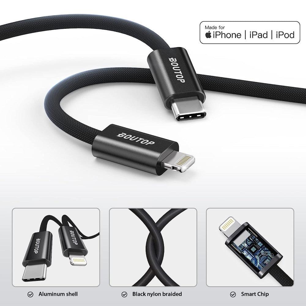 USB C-Lightning kábel gyorstöltő, fekete - Outlet24