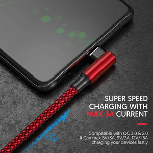 ZJXD Gyors Töltő USB C Kábel, Jobb Szögű, Szövött Nylon Samsung Galaxy, Huawei, HTC, LG, Moto G7 és Google Pixel Készülékekhez (3 Csomag 6FT) - Outlet24