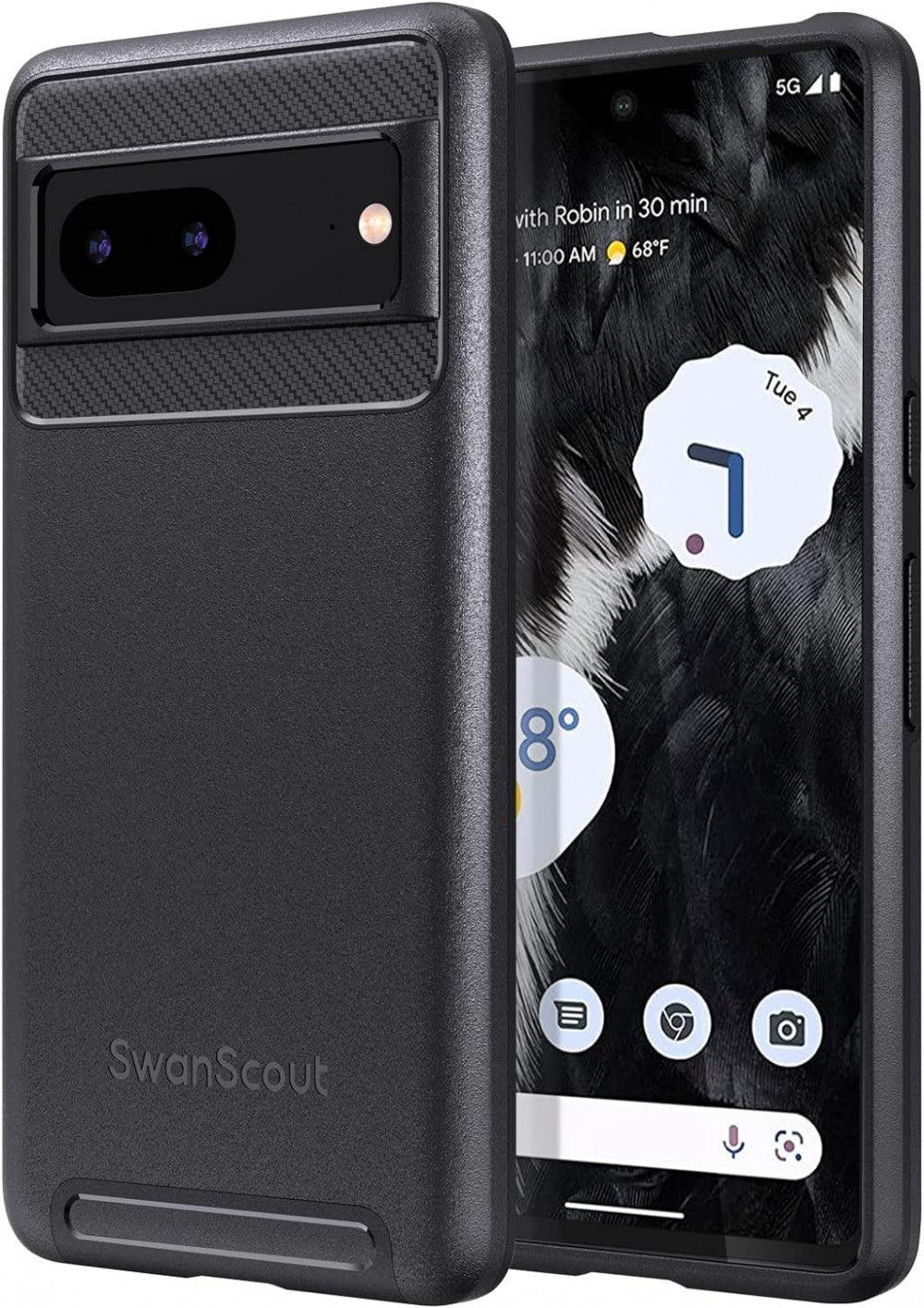 SwanScout Dupla Rétegű Védőtok Google Pixel 7-hez, Karcolásálló, Fekete - Outlet24