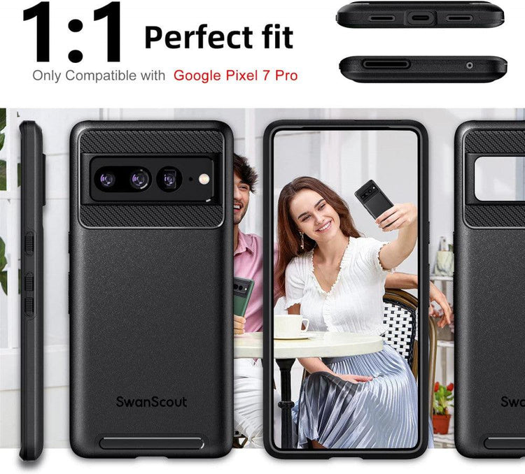 SwanScout Dupla Rétegű Tok Google Pixel 7 Pro-hoz, Fekete, Kettős Védelemmel - Outlet24