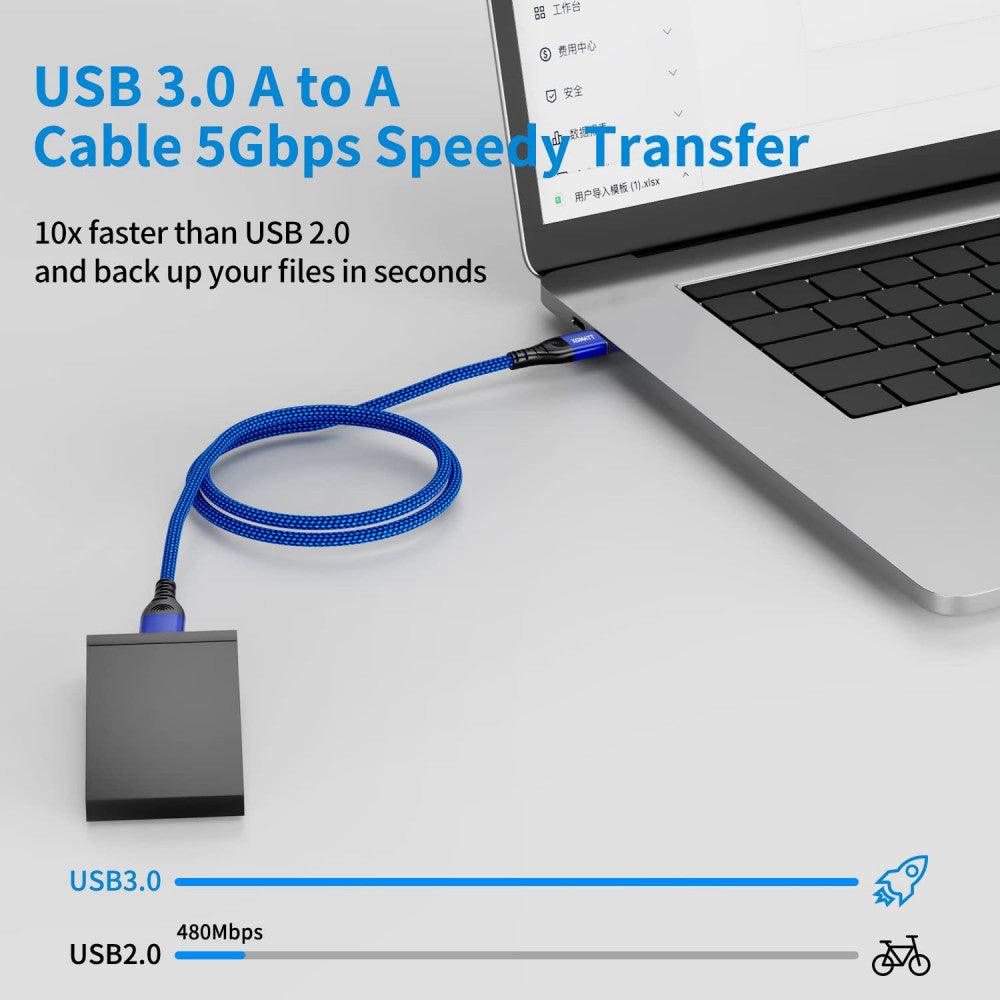 XGMATT 1m USB 3.0 A-A Adatátviteli Kábel, 5 Gbps, Kék, HDD, Nyomtató és DVD Kompatibilis - Outlet24