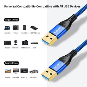 XGMATT 1m USB 3.0 A-A Adatátviteli Kábel, 5 Gbps, Kék, HDD, Nyomtató és DVD Kompatibilis - Outlet24