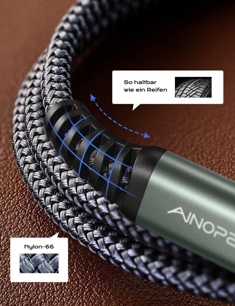 AINOPE Micro USB 3.0 merevlemez-kábel 0,5 m, [Új frissítés] USB Micro B-USB C kábel, Nylon fonott USB A/C dugó-Micro B - Újracsomagolt termék - Outlet24