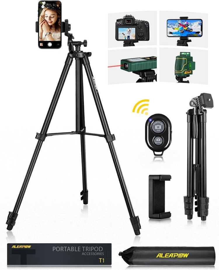 ALEAPOW 135cm Összecsukható Tripod Bluetooth Távirányítóval és Telefon Tartóval - Outlet24