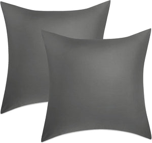 Bedsure 2 darab pamut, szürke, cipzáros párnahuzat szett 80 x 80 cm - Outlet24