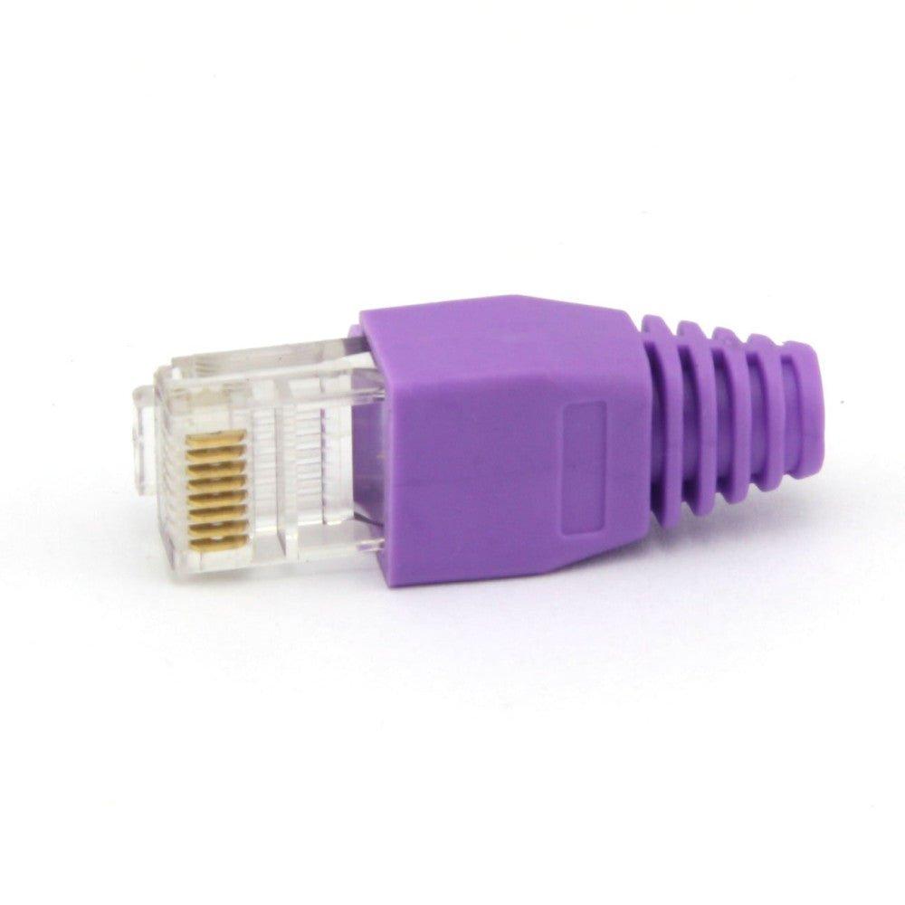 CAT5E CAT6 RJ45 Ethernet hálózati kábel feszültségmentesítő boots - lila( 100 db-os csomag) - Outlet24