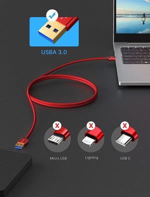 JSAUX 2 darab, prios, fonott nylon, USB 3.0 hosszabbító kábel(1 méter, 2 méter) - Outlet24