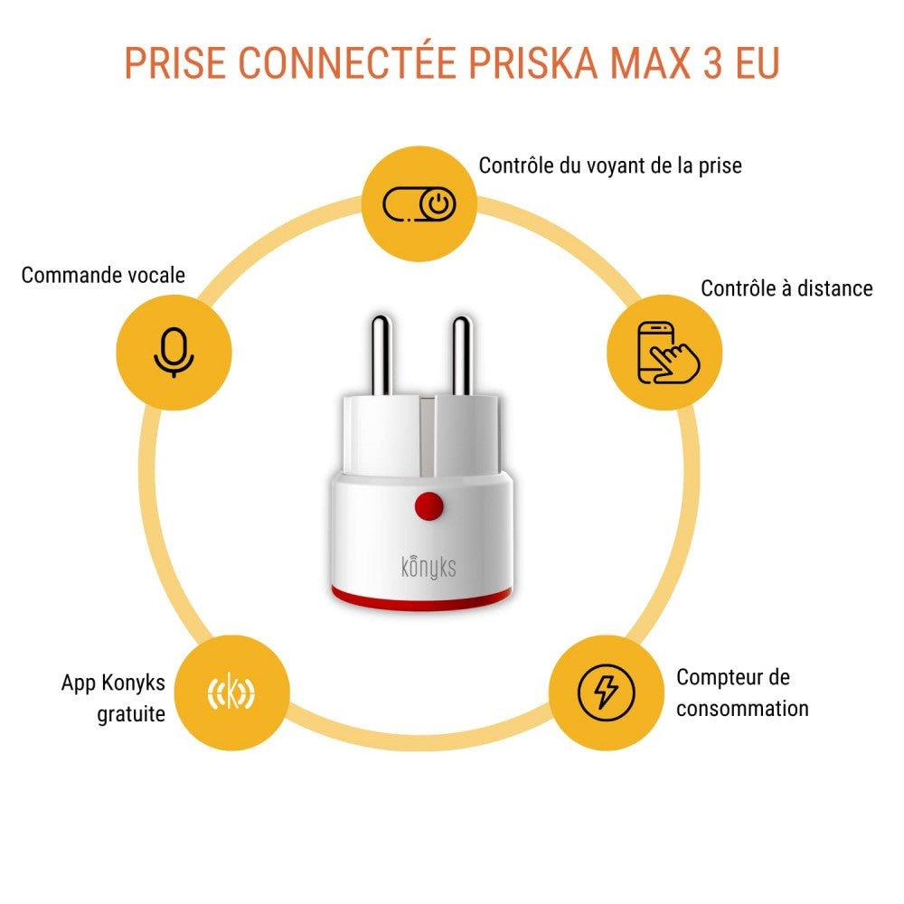 Konyks Priska Max 3 EU WiFi + BT Okosdugó, Fogyasztásmérővel, Alexa/Google Home Kompatibilis Újracsomagolt termék - Outlet24