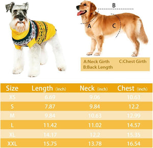 Kutyapulóver Téli Meleg, Karácsonyi Mintás, Sárga - M méret - Outlet24