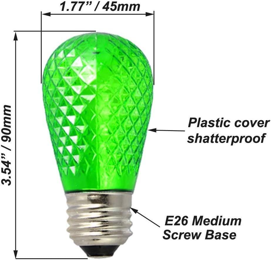 LED Színes Izzók Kültéri Füzérekhez, Törésálló, E27, 15db, S14 - Outlet24