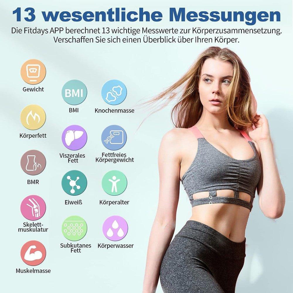 Lepulse Lescale F5 digitális intelligens mérleg testzsírral és izomtömeggel, iOS/Android német alkalmazással, 180 kg-ig - Újracsomagolt termék - Outlet24